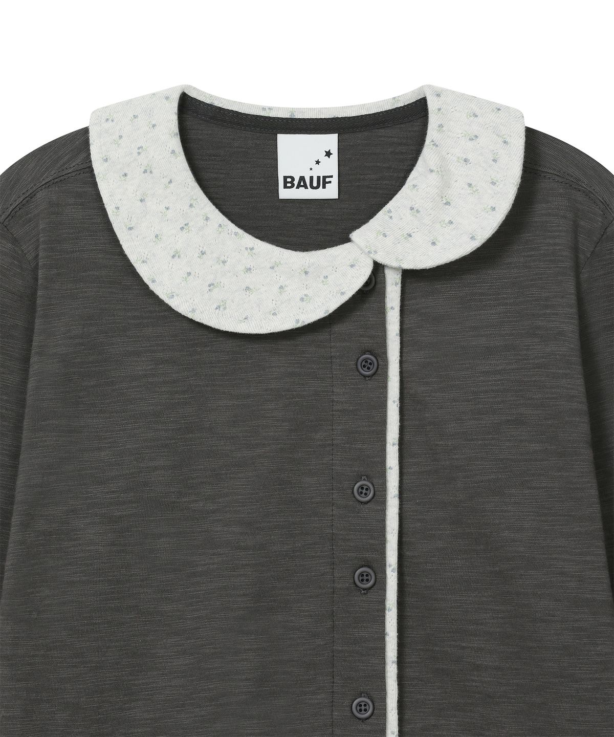 바우프(BAUF) 플라워 카라 가디건 [차콜 브라운]