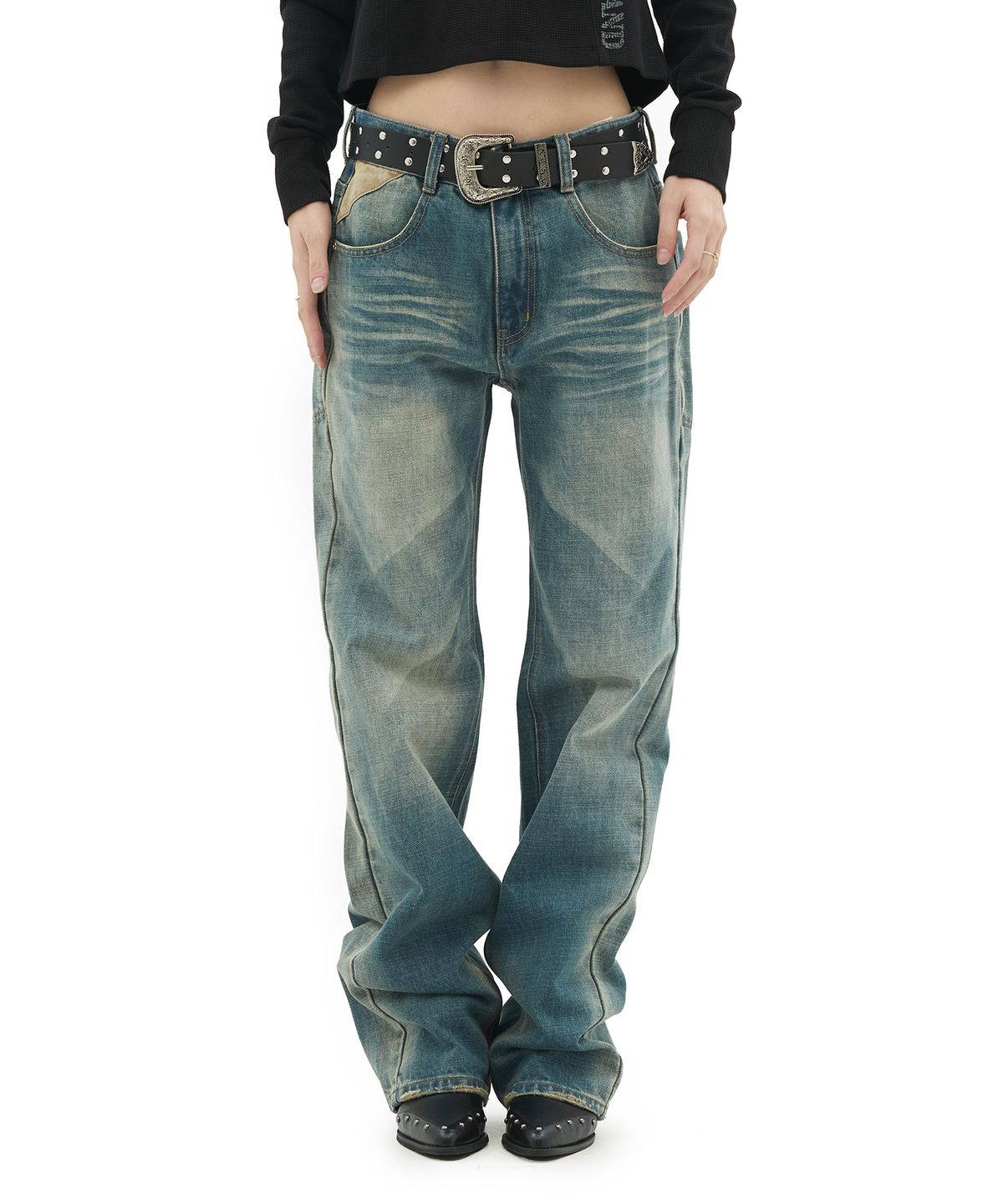 데프가먼츠(DEFGARMENTS) VT WASHING SAGGING DENIM [BLUE]