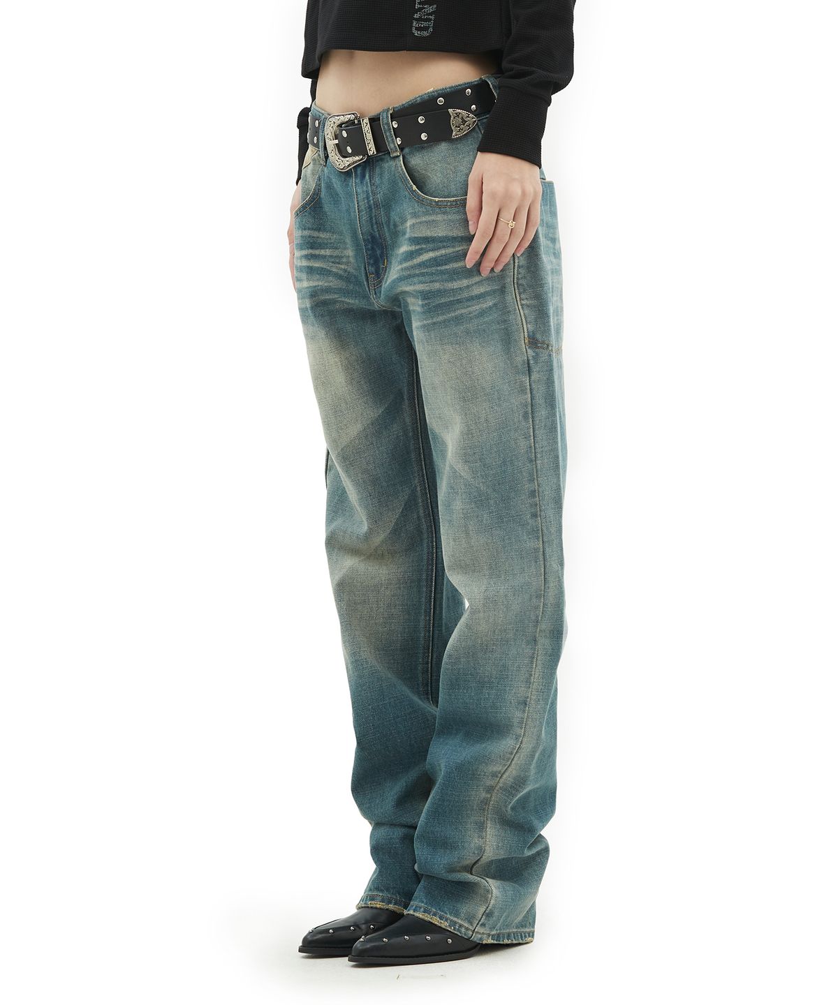 데프가먼츠(DEFGARMENTS) VT WASHING SAGGING DENIM [BLUE]
