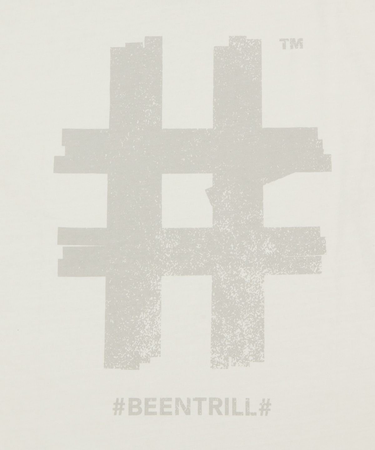 빈트릴(BEENTRILL) 스탬프 해시태그 피그먼트 롱슬리브(오프 화이트)