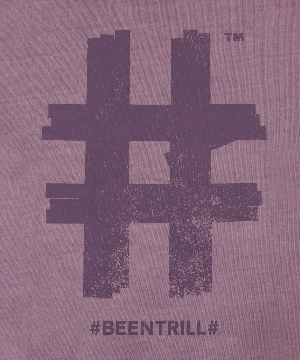 빈트릴(BEENTRILL) 스탬프 해시태그 피그먼트 롱슬리브(라이트 퍼플)