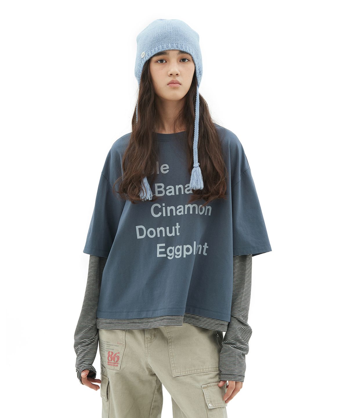 데프가먼츠(DEFGARMENTS) TYPO OVERSIZED LAYERED LONG SLEEVE [2COLOR]