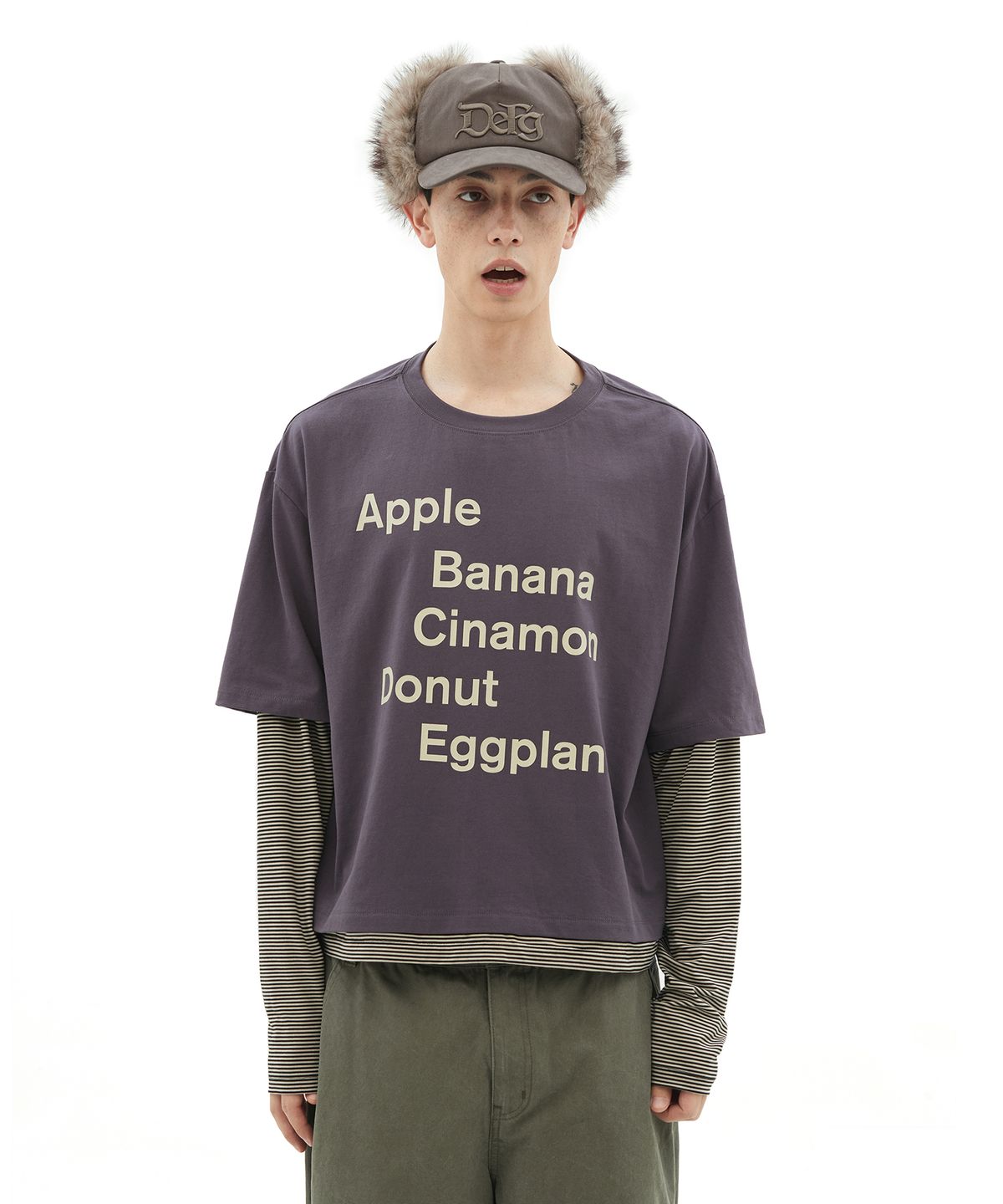 데프가먼츠(DEFGARMENTS) TYPO OVERSIZED LAYERED LONG SLEEVE [2COLOR]