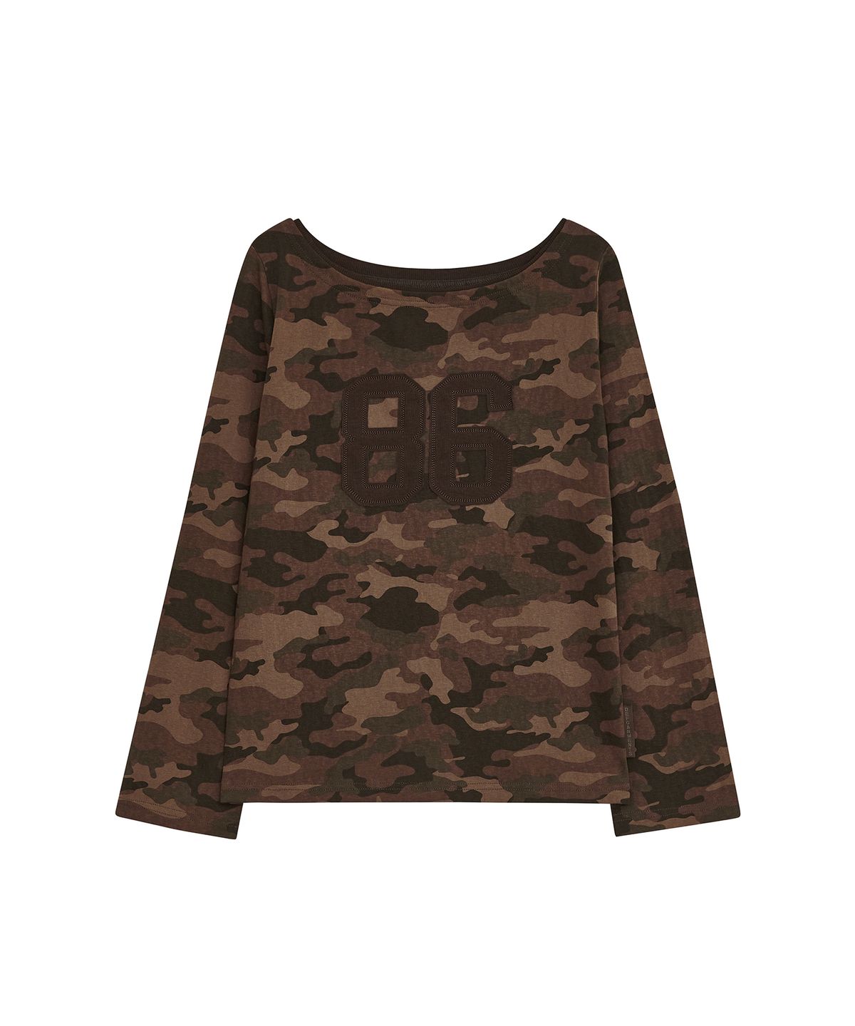 데프가먼츠(DEFGARMENTS) 86 CAMO OFF-SHOULDER LONG SLEEVE [BROWN]