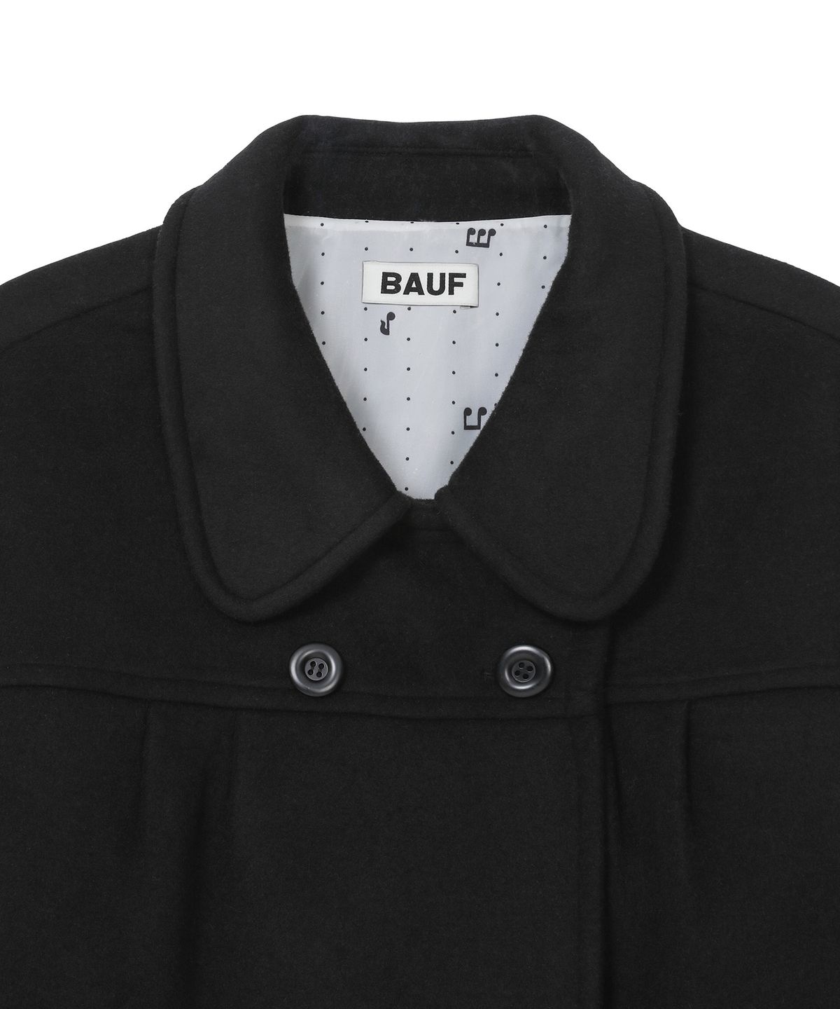 바우프(BAUF) 라운드 셔링 숏 코트 [블랙]