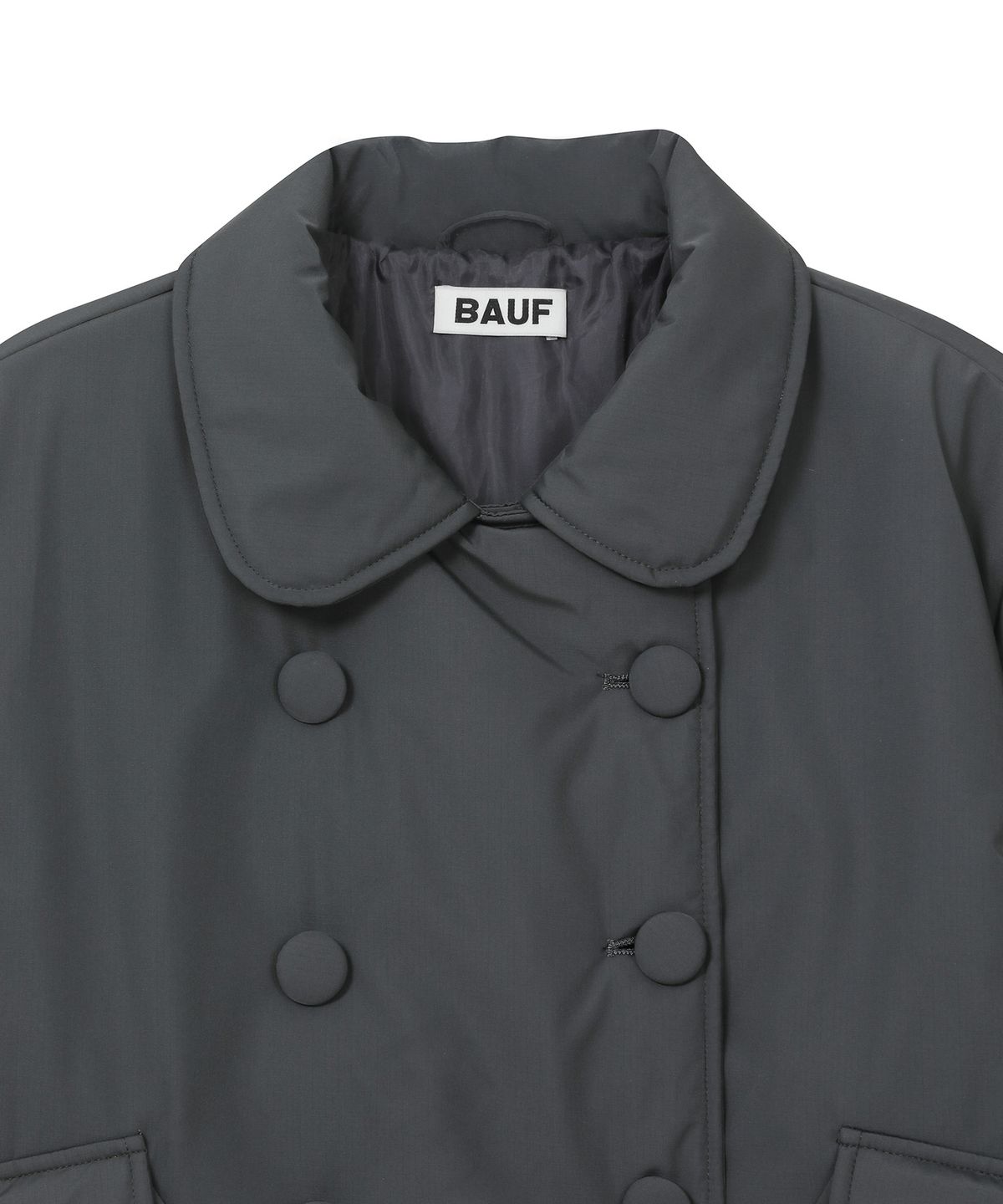 바우프(BAUF) 라운드 더블 버튼 푸퍼 자켓 [차콜]