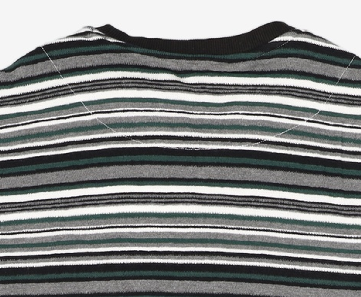 메종미네드(MAISON MINED) MULTICOLOR STRIPE HALF T GREEN L