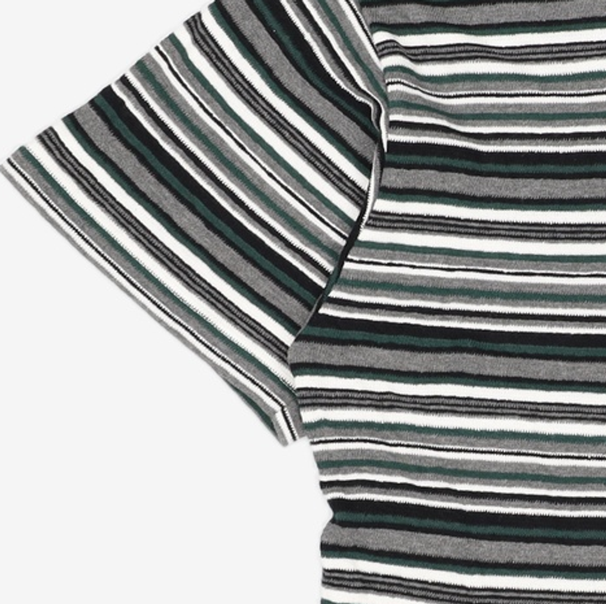 메종미네드(MAISON MINED) MULTICOLOR STRIPE HALF T GREEN L