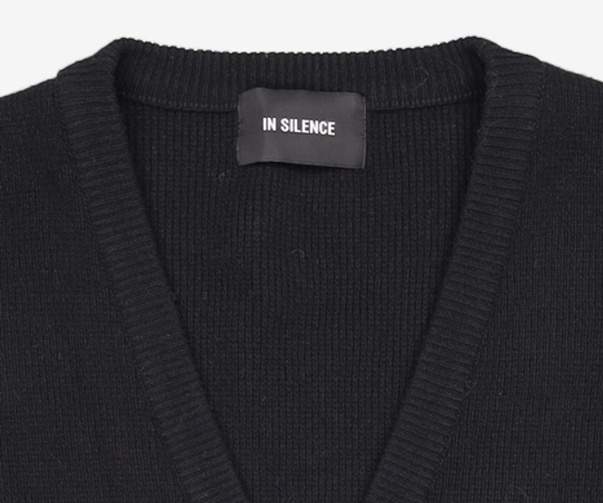 인사일런스(INSILENCE) 오버사이즈 울 포켓 카디건 BLACK S