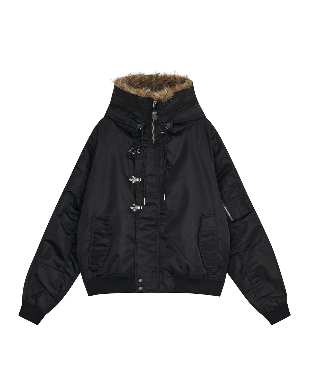 데프가먼츠(DEFGARMENTS) MA-1 HOOK FUR JACKET [BLACK]