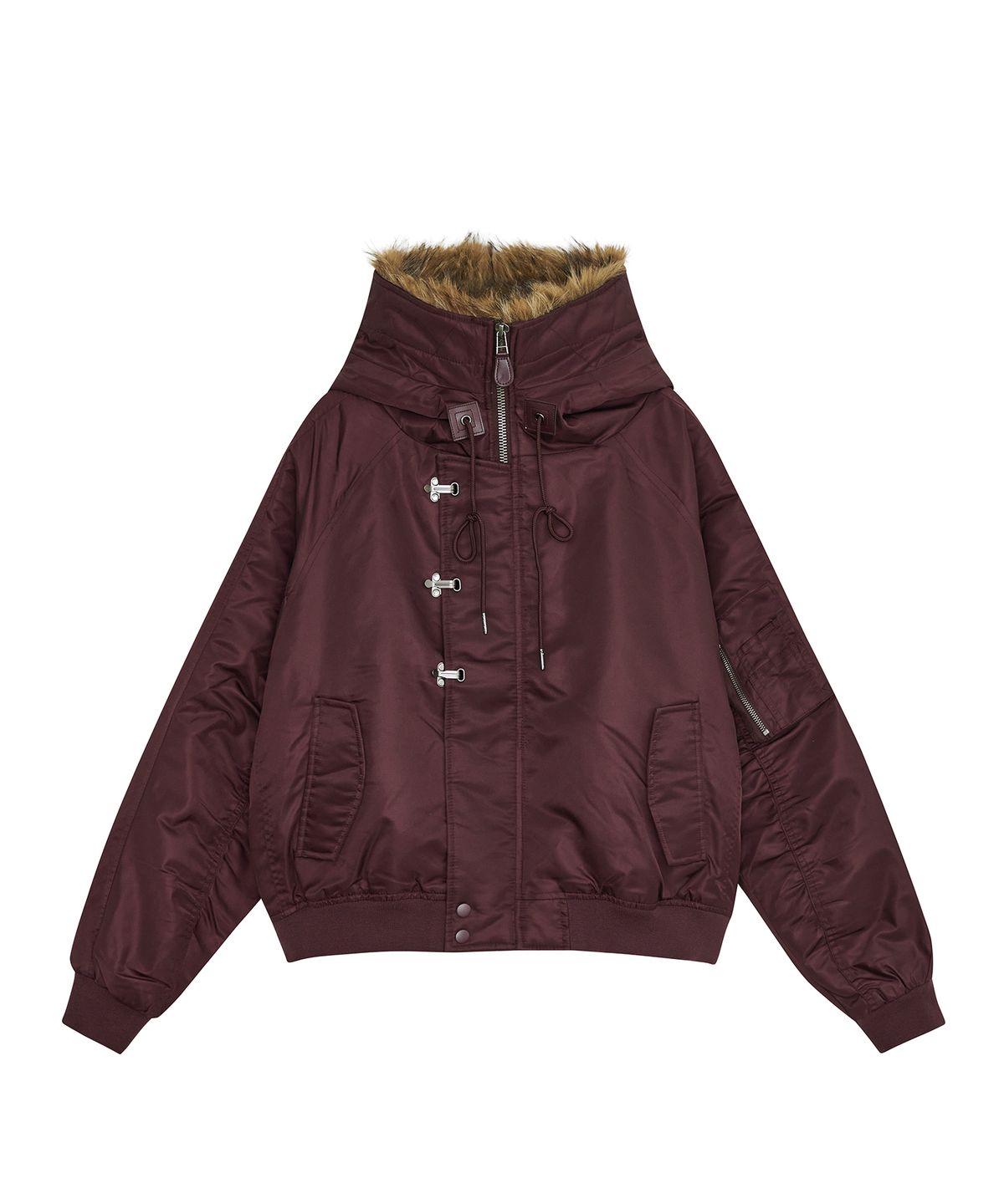 데프가먼츠(DEFGARMENTS) MA-1 HOOK FUR JACKET [WINE]