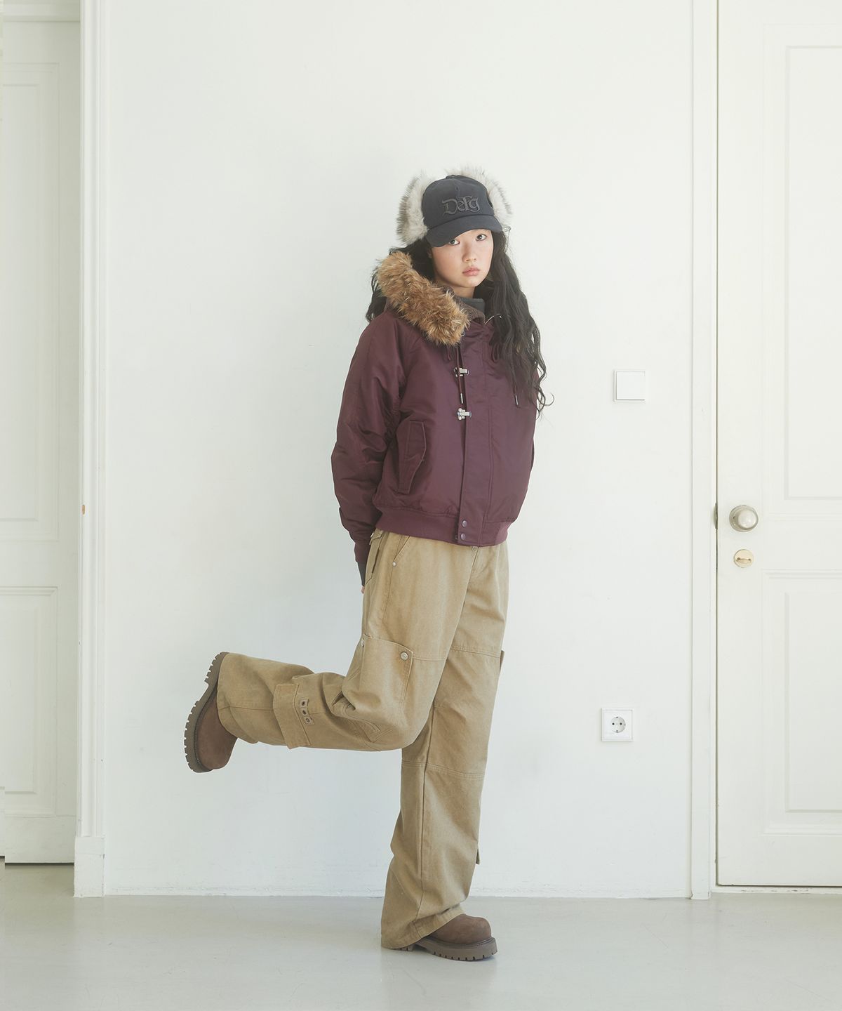 데프가먼츠(DEFGARMENTS) MA-1 HOOK FUR JACKET [WINE]