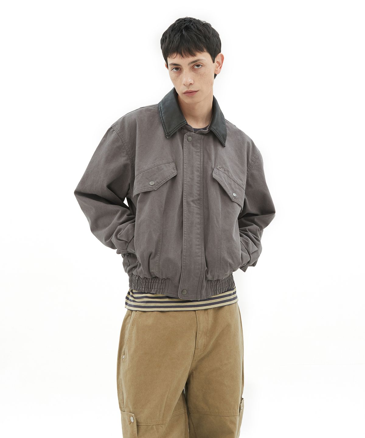 데프가먼츠(DEFGARMENTS) WASHED CANVAS JACKET [2COLOR]