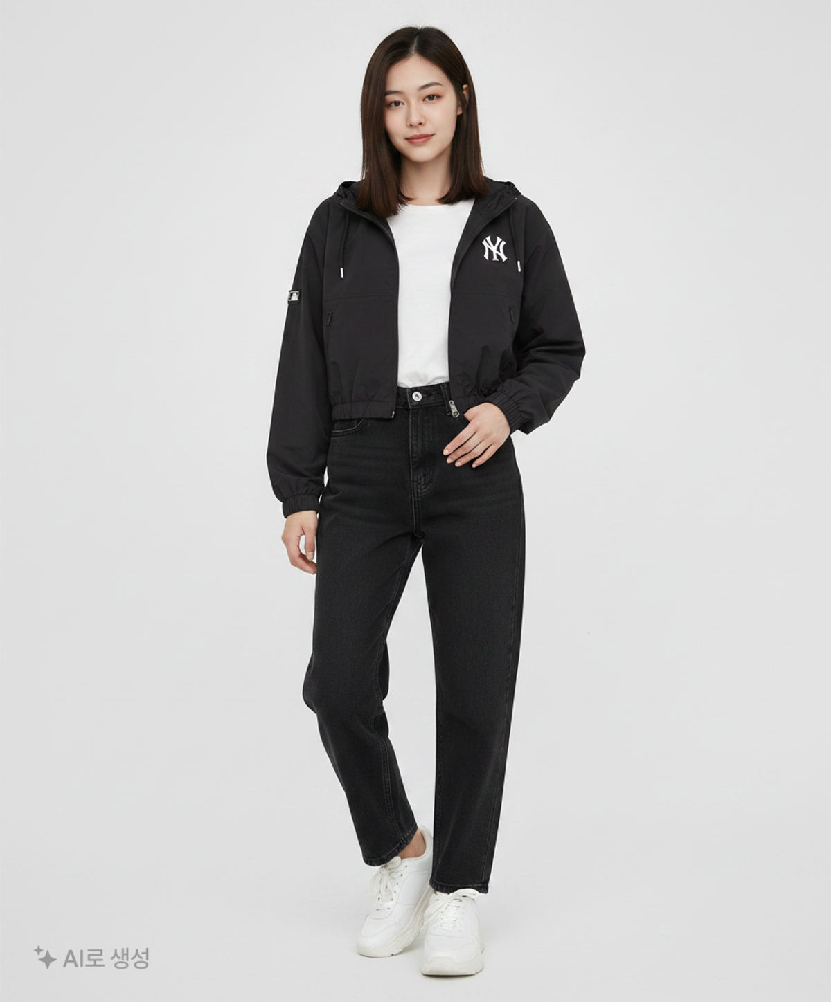 엠엘비(MLB) 여성 베이직 바람막이 (셋업) NY (Black) S