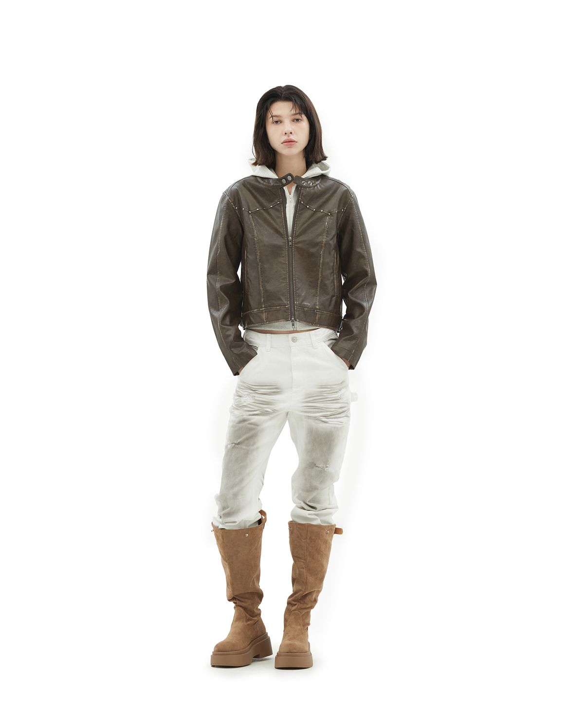데프가먼츠(DEFGARMENTS) WESTERN BIKER LEATHER JACKET [2COLOR]