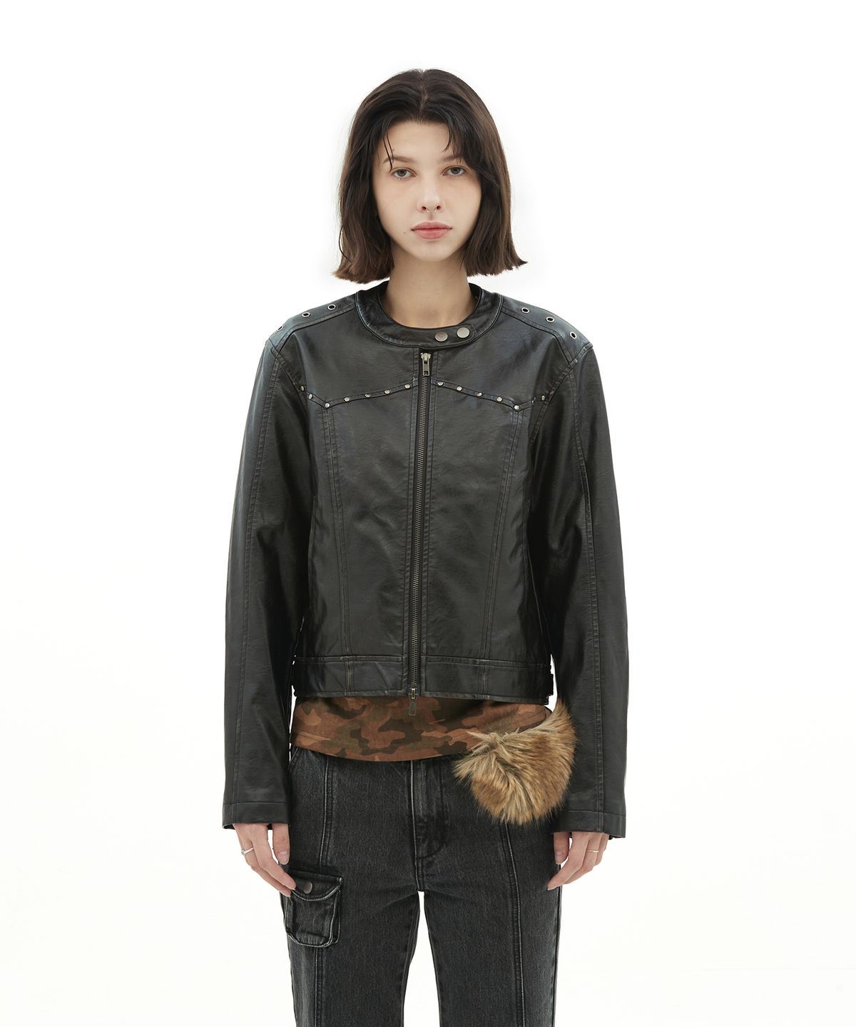 데프가먼츠(DEFGARMENTS) WESTERN BIKER LEATHER JACKET [2COLOR]