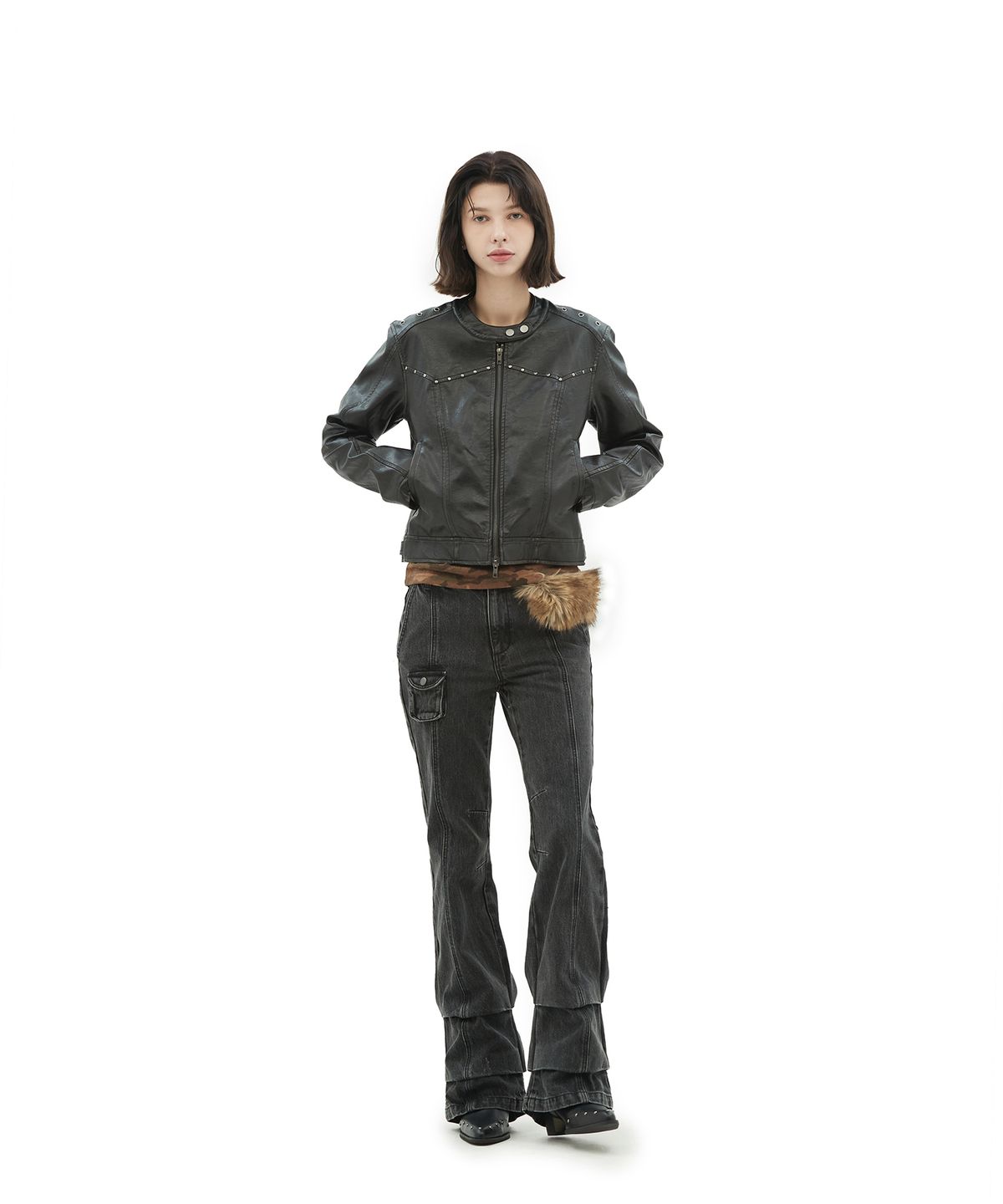 데프가먼츠(DEFGARMENTS) WESTERN BIKER LEATHER JACKET [2COLOR]