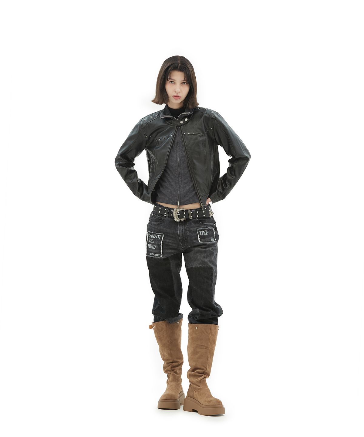 데프가먼츠(DEFGARMENTS) WESTERN BIKER LEATHER JACKET [2COLOR]