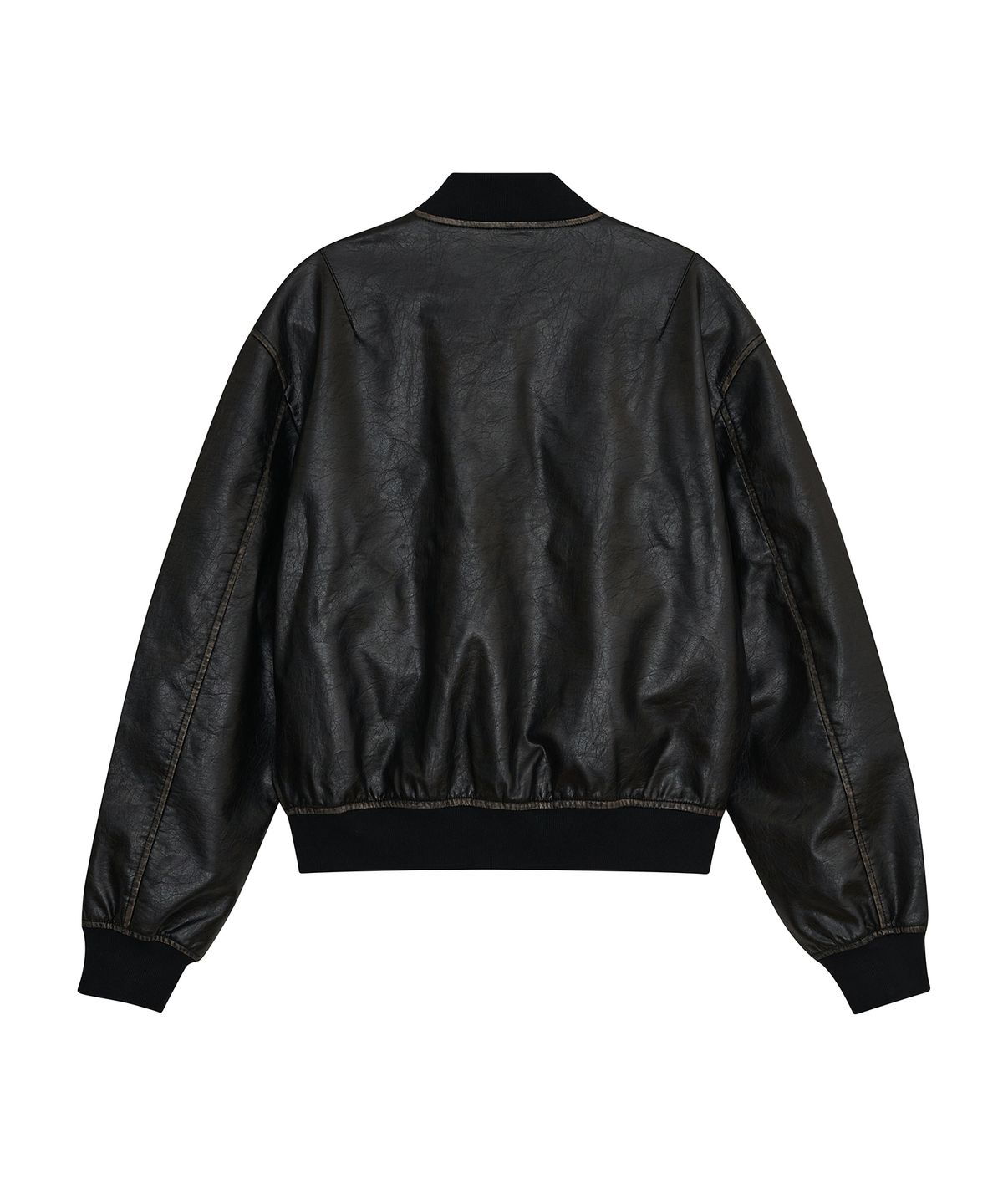 데프가먼츠(DEFGARMENTS) BLEACHED LEATHER JACKET [BLACK]