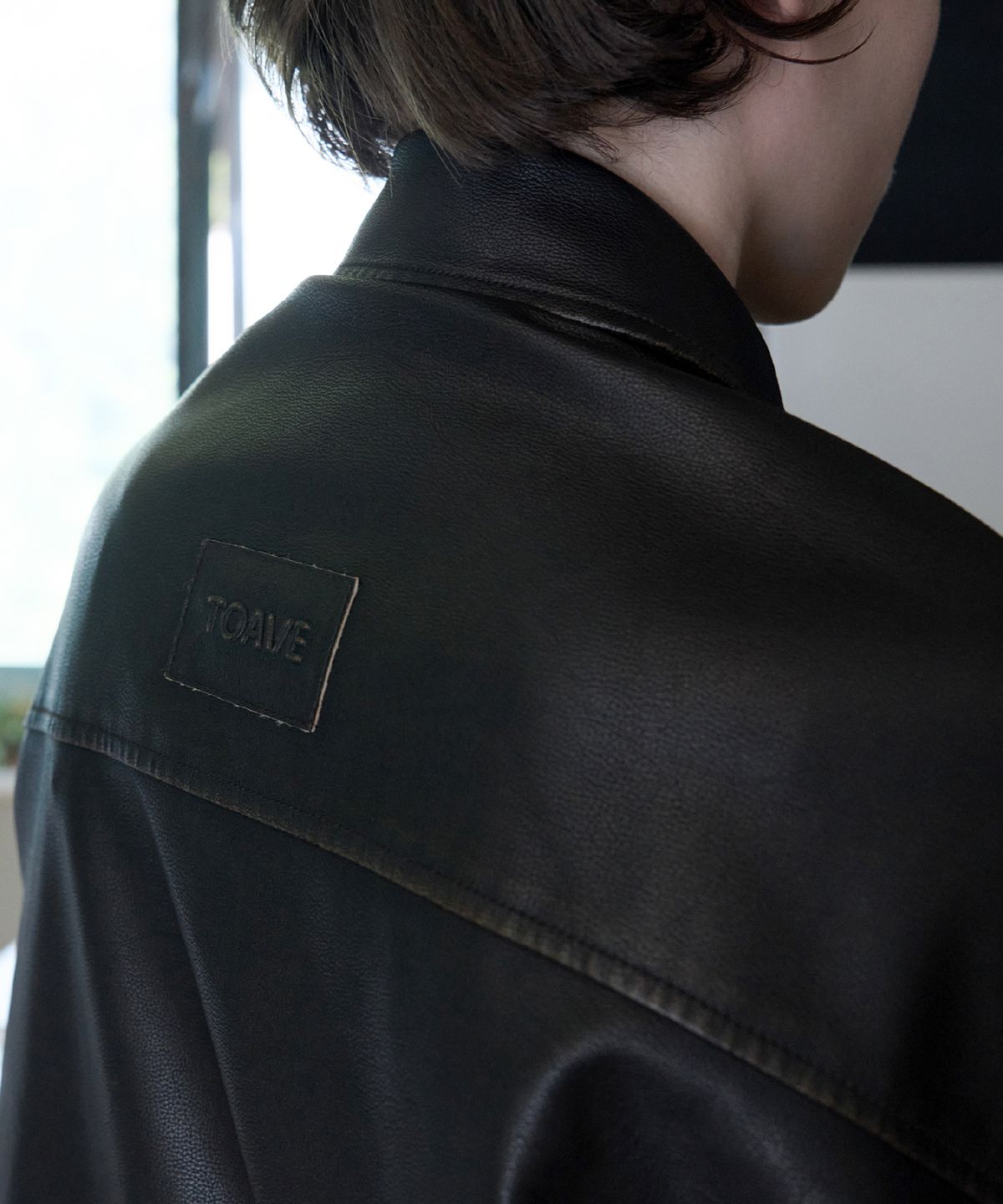 토아베(TOAVE) Garment Washed Leather Jacket (Dark brown)
