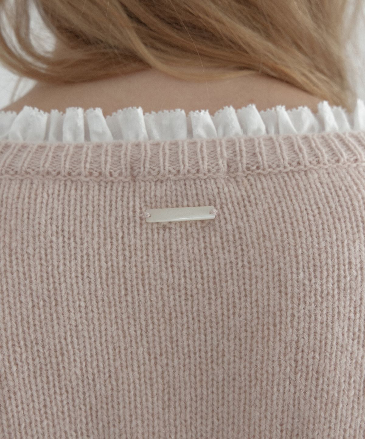 토아베(TOAVE) Baby Alpaca Round Neck Cardigan (Light pink)