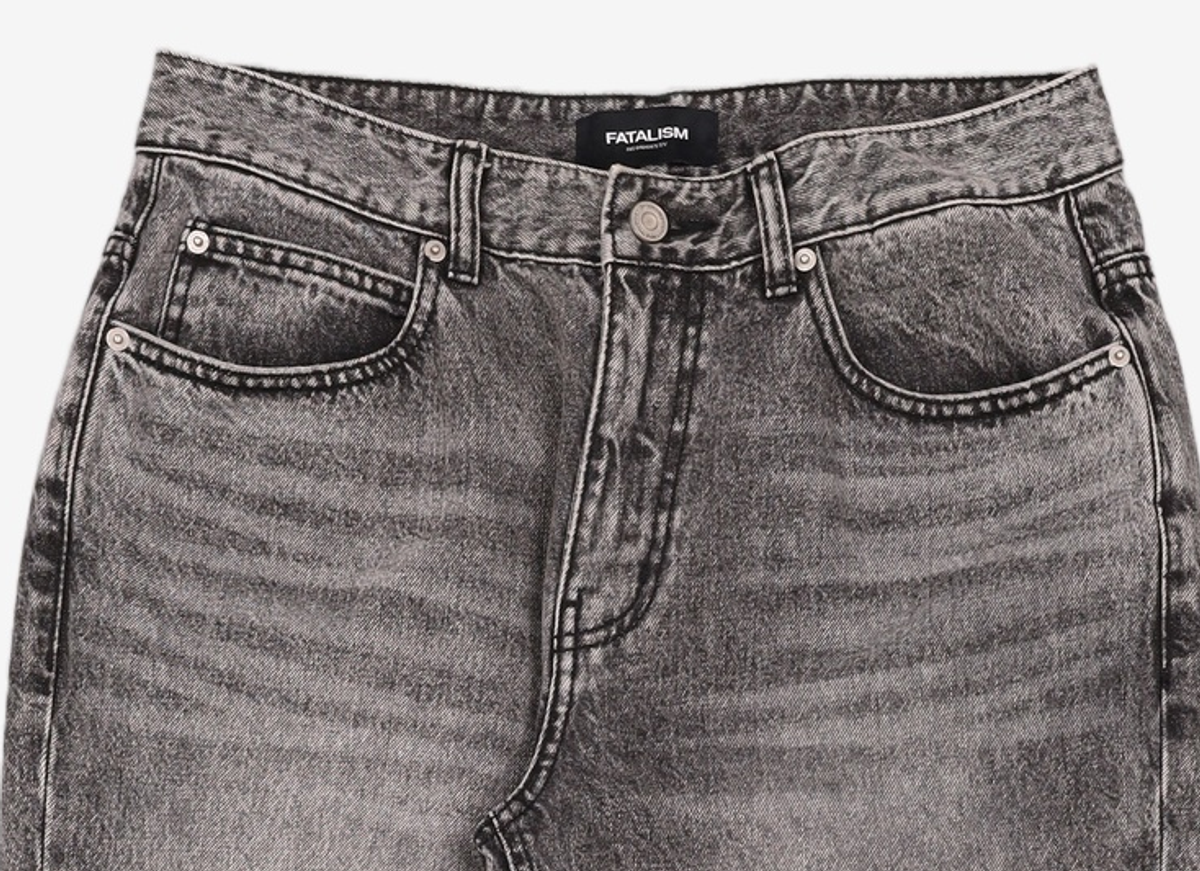 페이탈리즘(FATALISM) #0268 BLACK STONE WASHED WIDE FIT 46