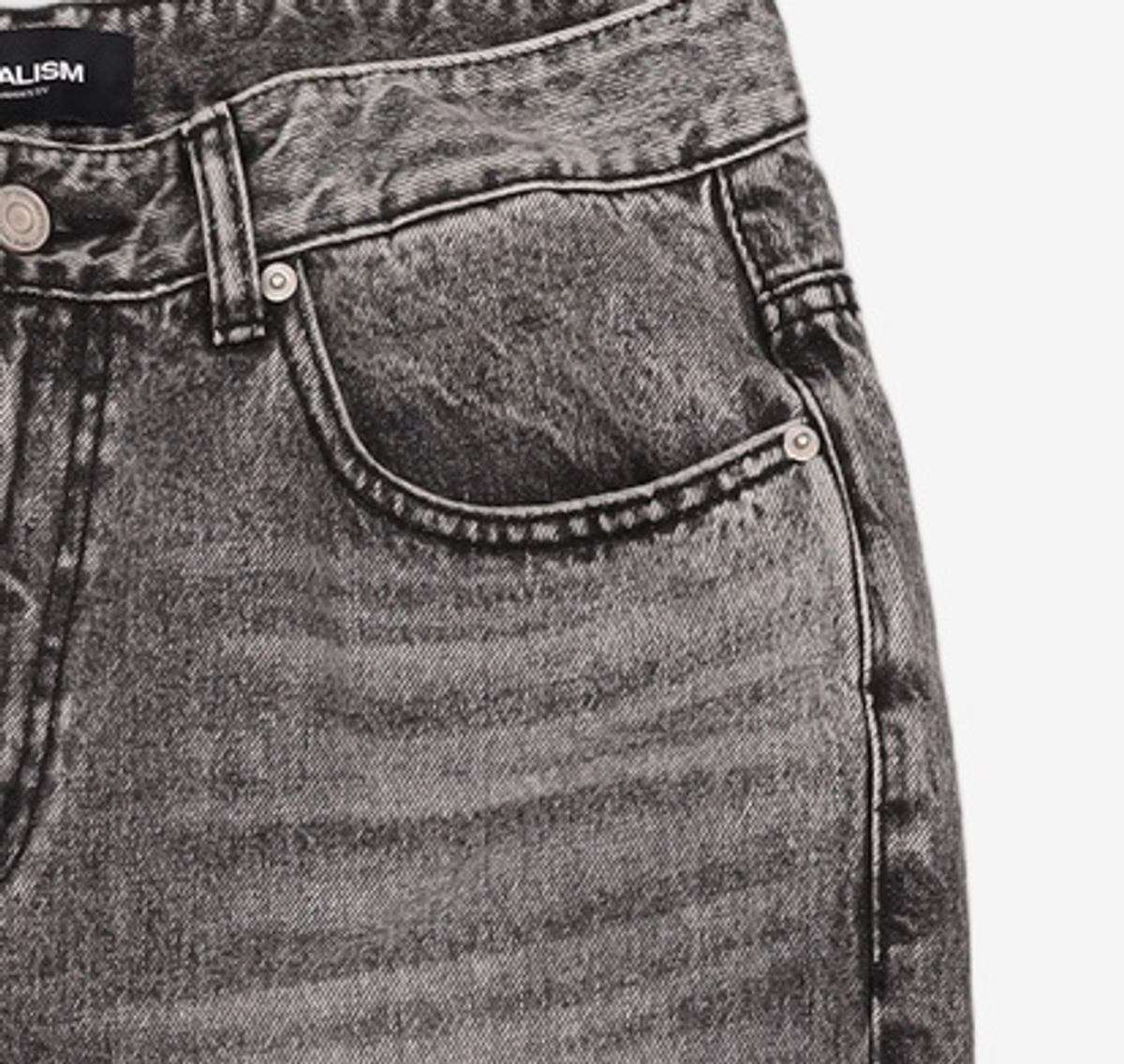페이탈리즘(FATALISM) #0268 BLACK STONE WASHED WIDE FIT 46