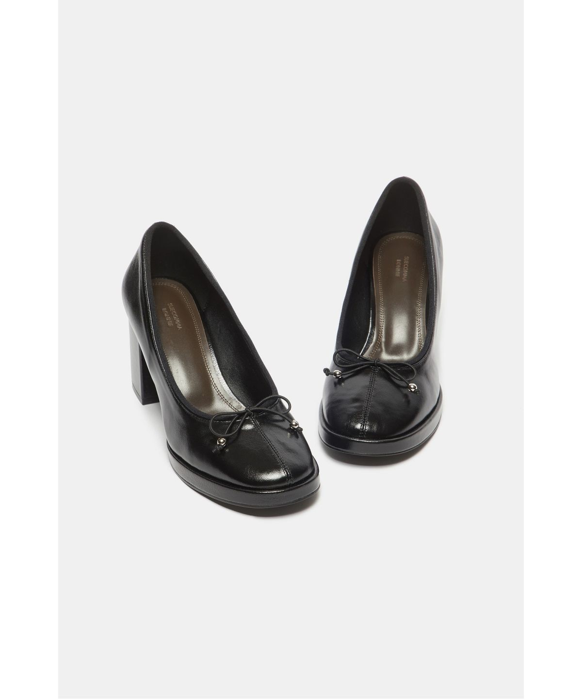 슈콤마보니(SUECOMMA BONNIE) Ribbon platform pumps(black)_DG1BA26507BLK