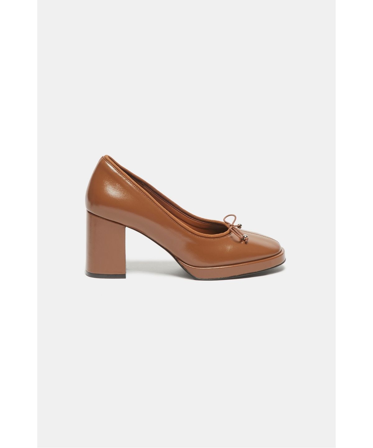 슈콤마보니(SUECOMMA BONNIE) Ribbon platform pumps(brown)_DG1BA26507BRN