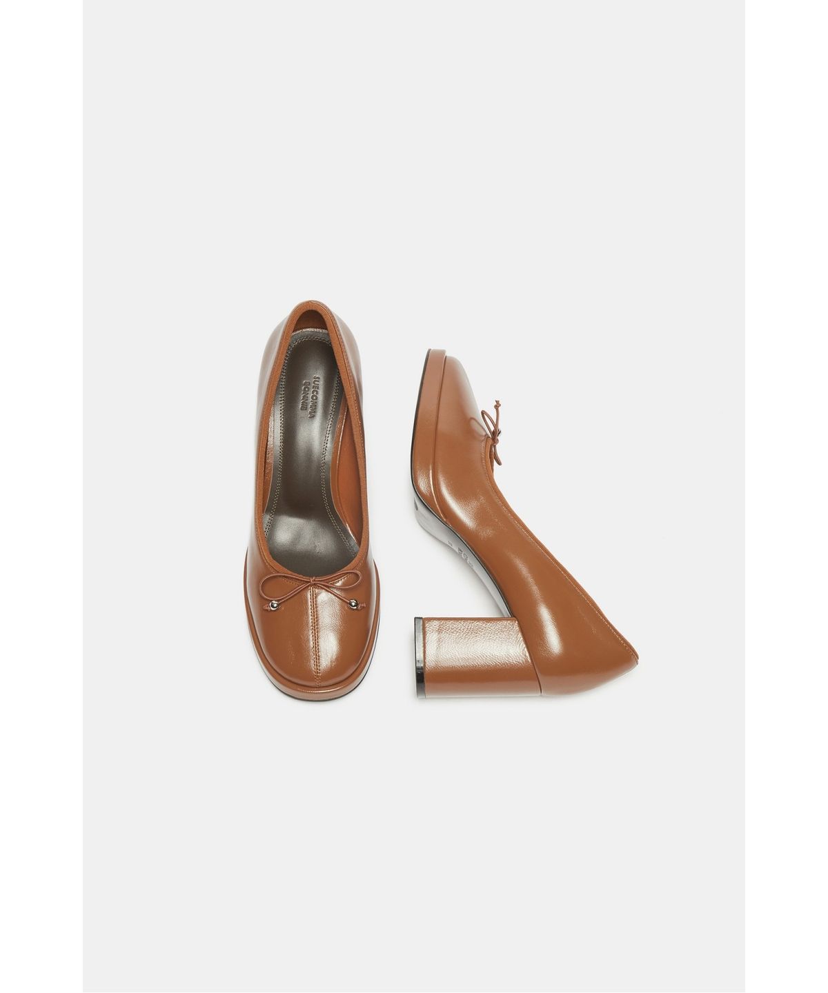 슈콤마보니(SUECOMMA BONNIE) Ribbon platform pumps(brown)_DG1BA26507BRN