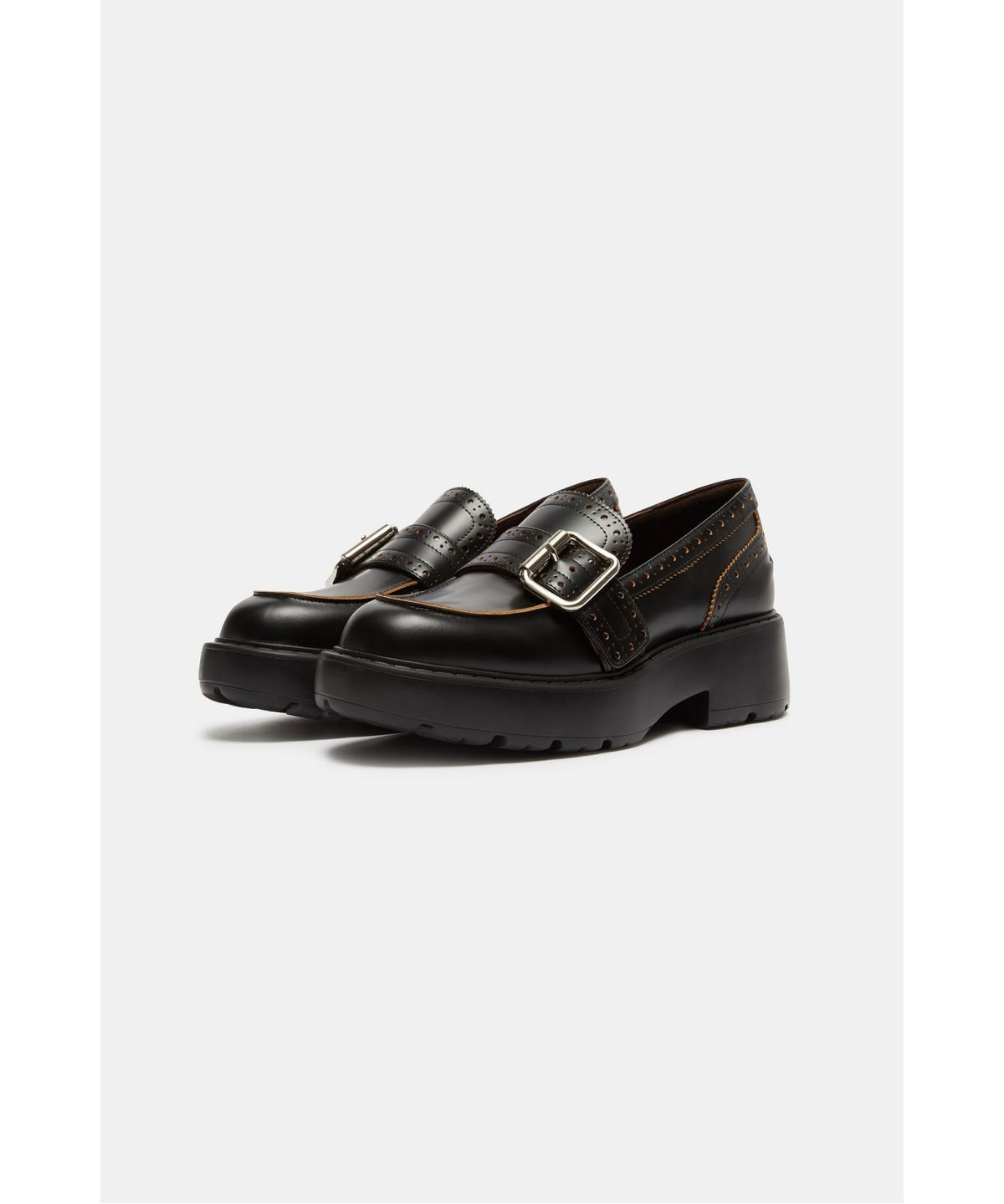 슈콤마보니(SUECOMMA BONNIE) Buckle platform loafer(black)_DG1DA26519BLK