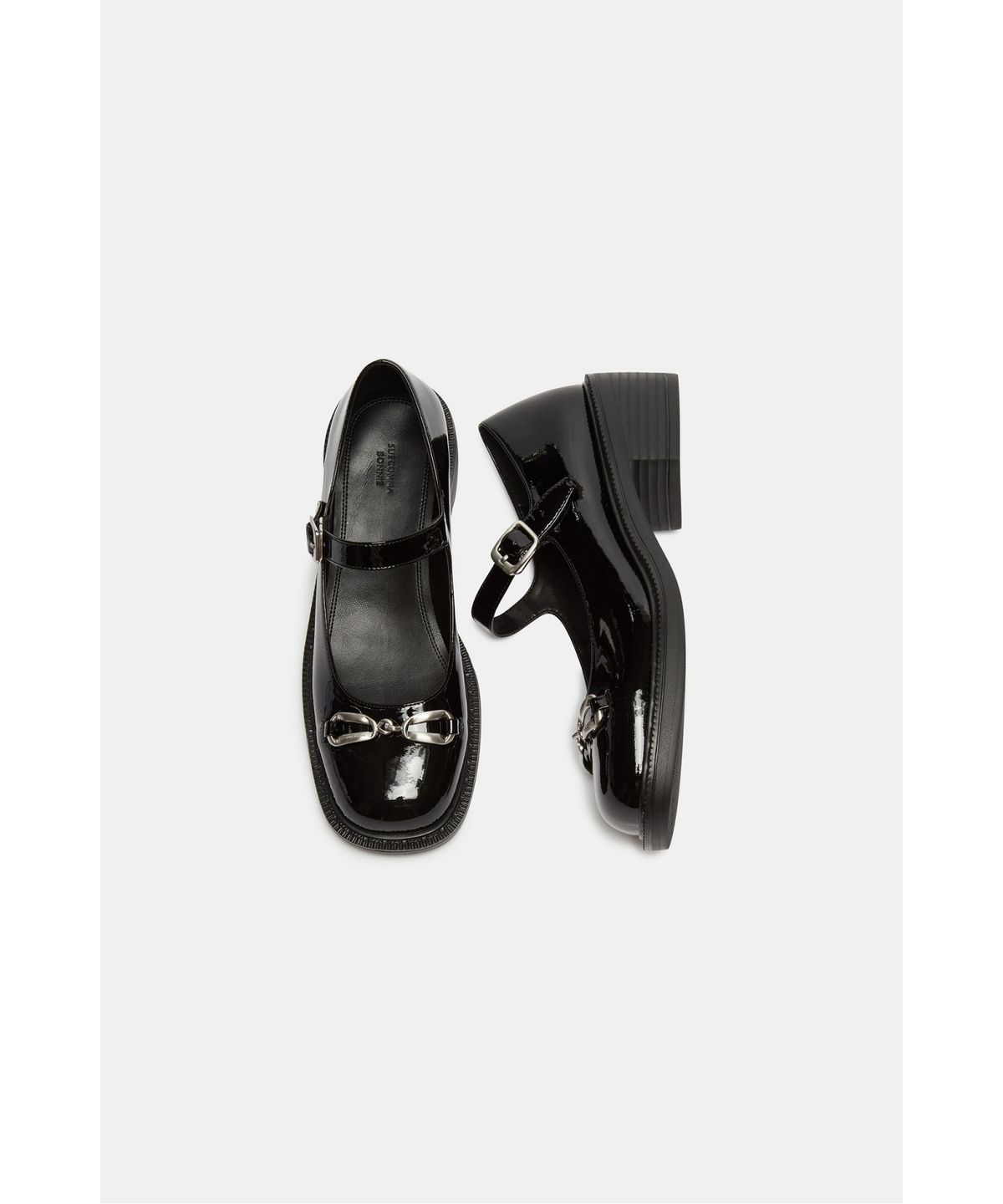 슈콤마보니(SUECOMMA BONNIE) Ribbon horsebit flats(black)_DG1DA26522BLK