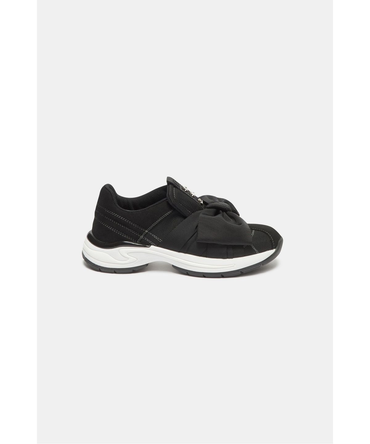 슈콤마보니(SUECOMMA BONNIE) Volume ribbon slip-on sneakers(black)_DG4DA26512BLK