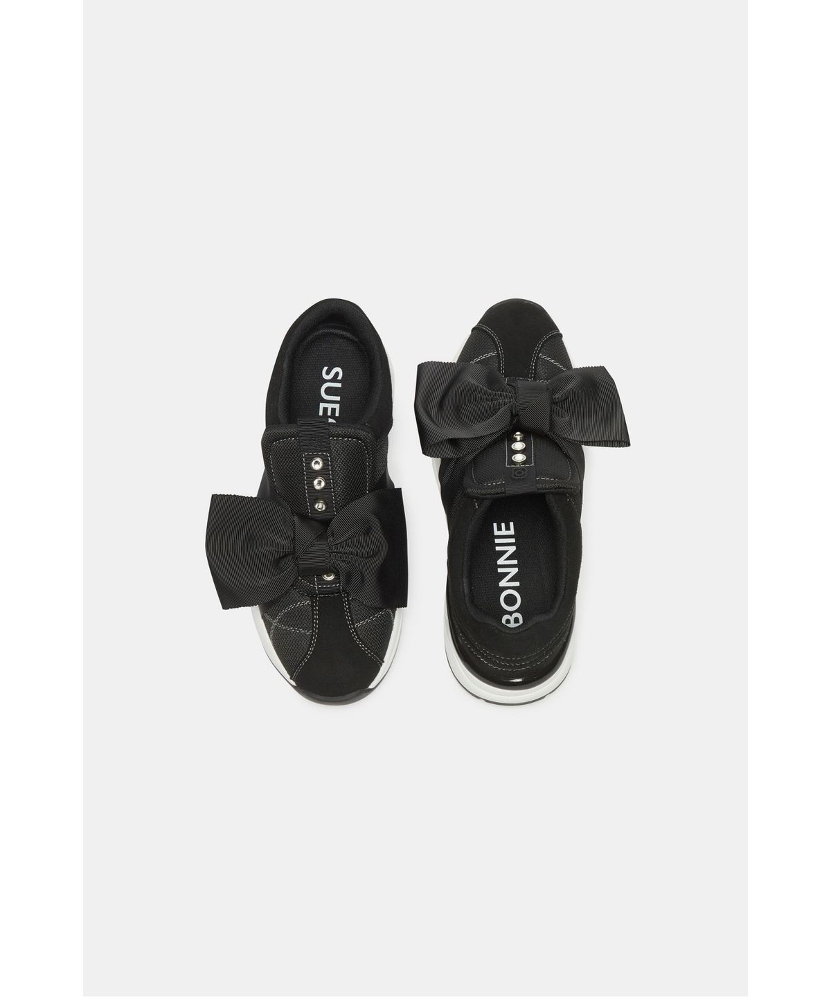 슈콤마보니(SUECOMMA BONNIE) Volume ribbon slip-on sneakers(black)_DG4DA26512BLK