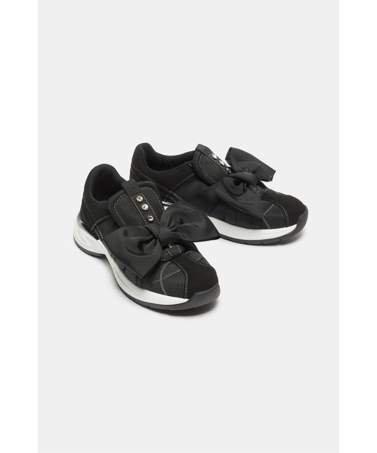 슈콤마보니(SUECOMMA BONNIE) Volume ribbon slip-on sneakers(black)_DG4DA26512BLK