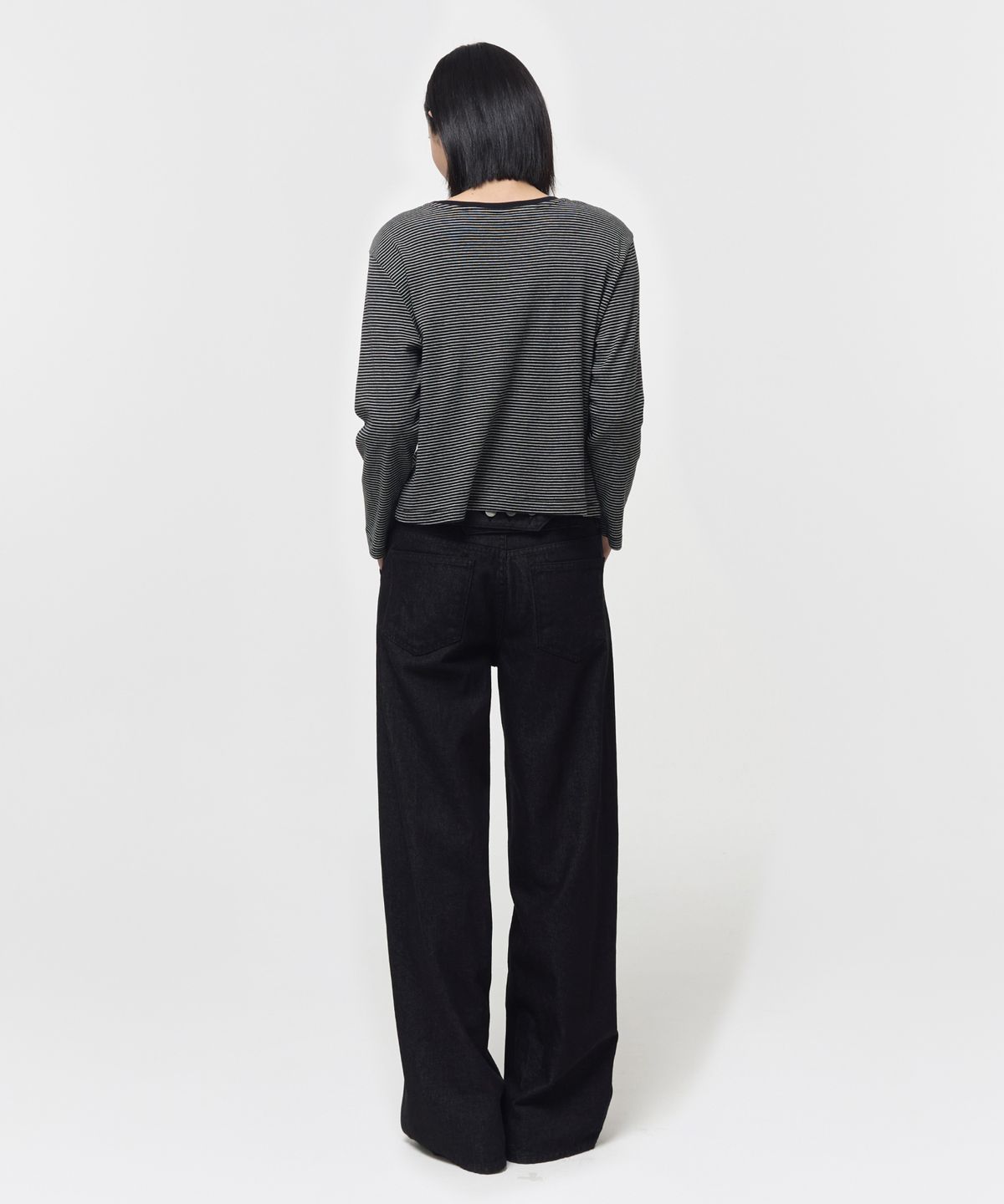 지비에이치 어패럴(GBH APPAREL) WIDE CINCH-BACK JEAN / BLACK