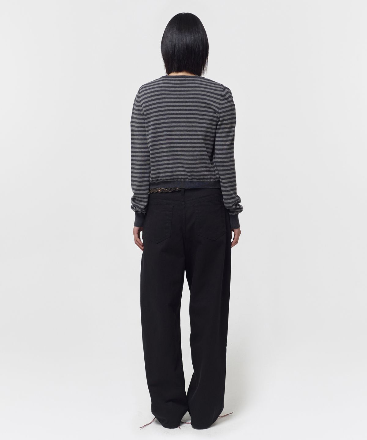 지비에이치 어패럴(GBH APPAREL) CASHMERE ANG CARDIGAN / GREY STRIPE