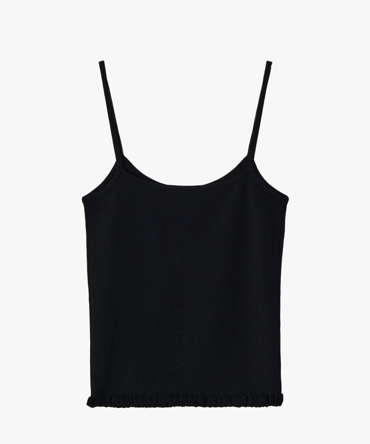 지비에이치 어패럴(GBH APPAREL) RIBBED FRILL SLEEVELESS / BLACK