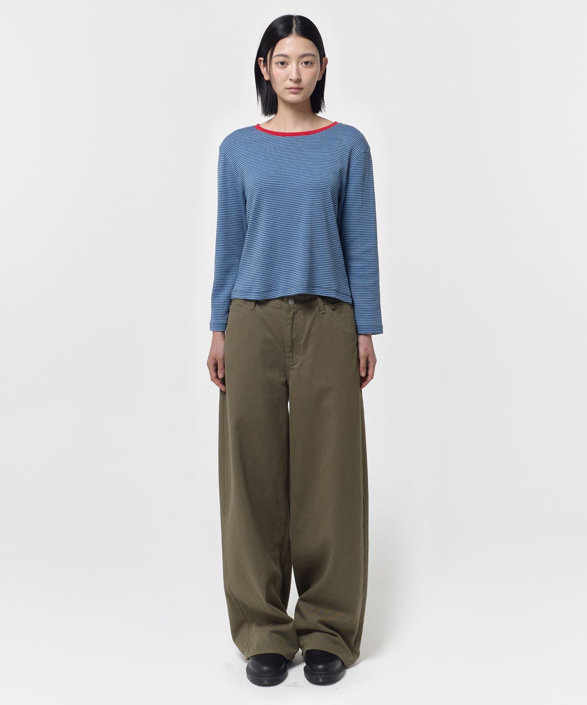 지비에이치 어패럴(GBH APPAREL) MID SLEEVE STRIPE TOP / BLUE