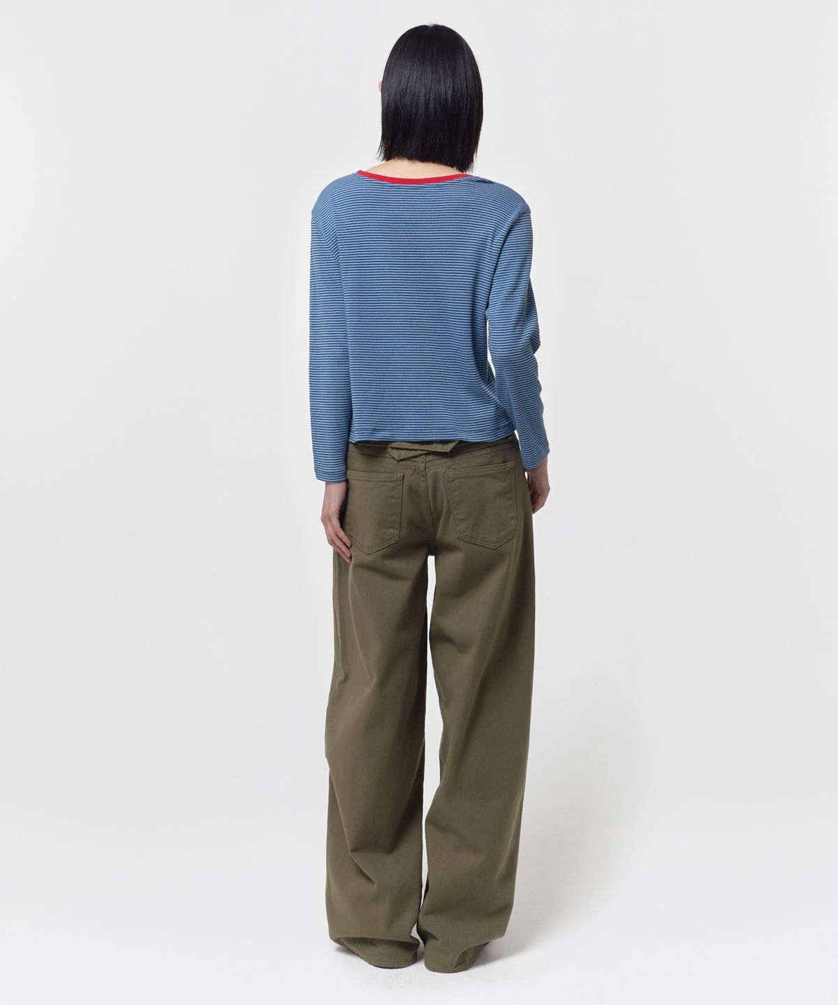 지비에이치 어패럴(GBH APPAREL) MID SLEEVE STRIPE TOP / BLUE