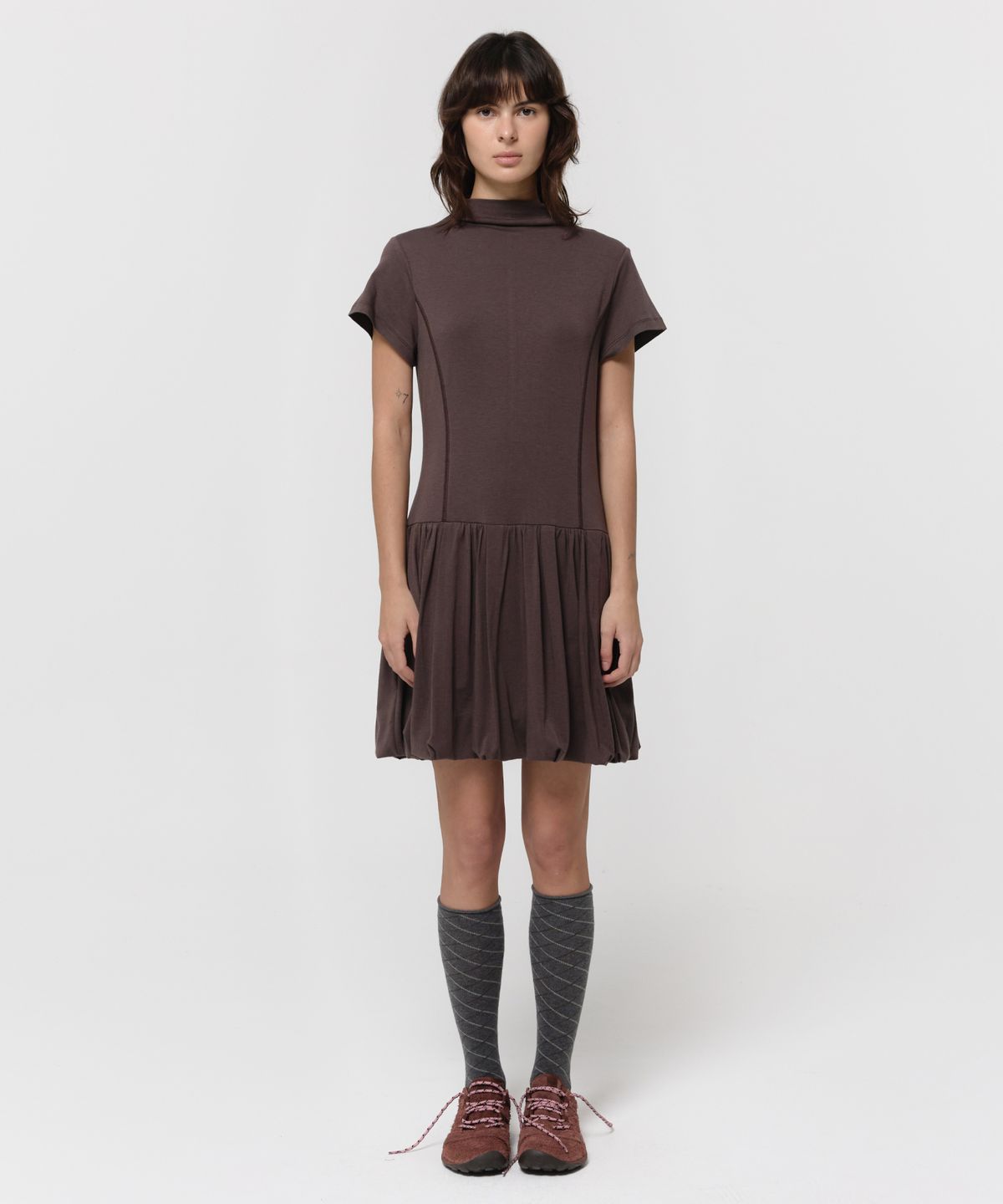 지비에이치 어패럴(GBH APPAREL) JERSEY PUMPKIN DRESS / BROWN