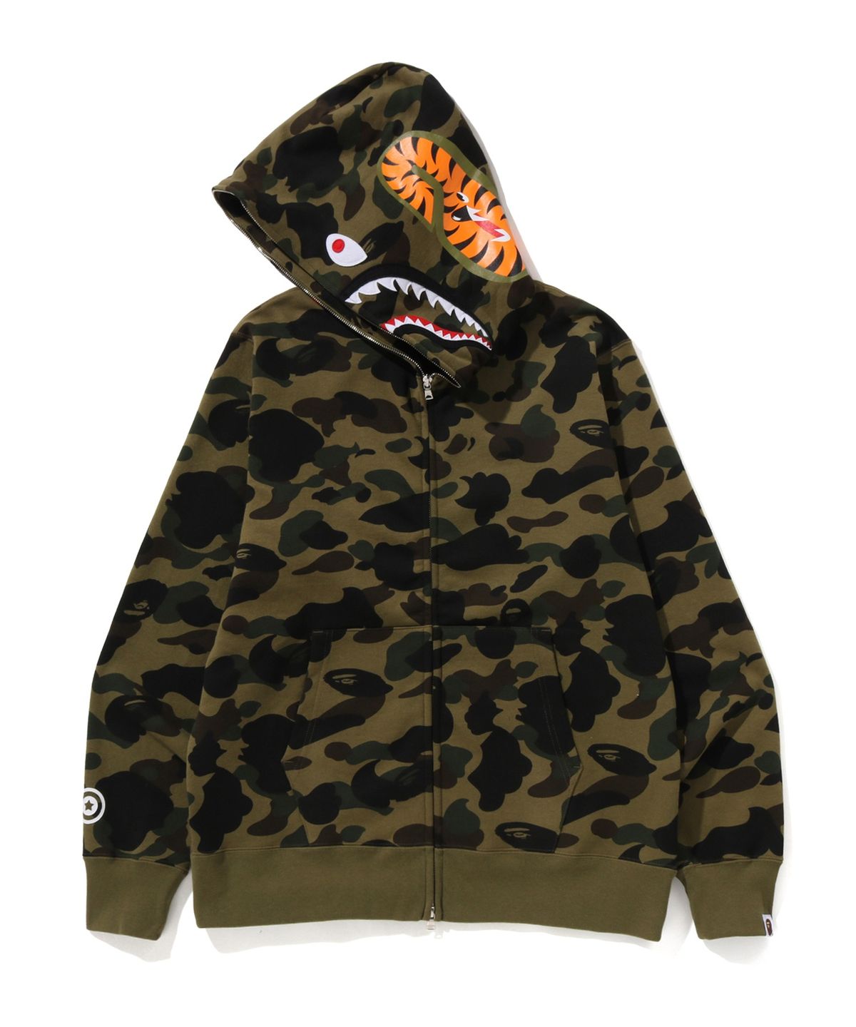 베이프(BAPE) 퍼스트 카모 샤크 풀 집 후디(M) GREEN