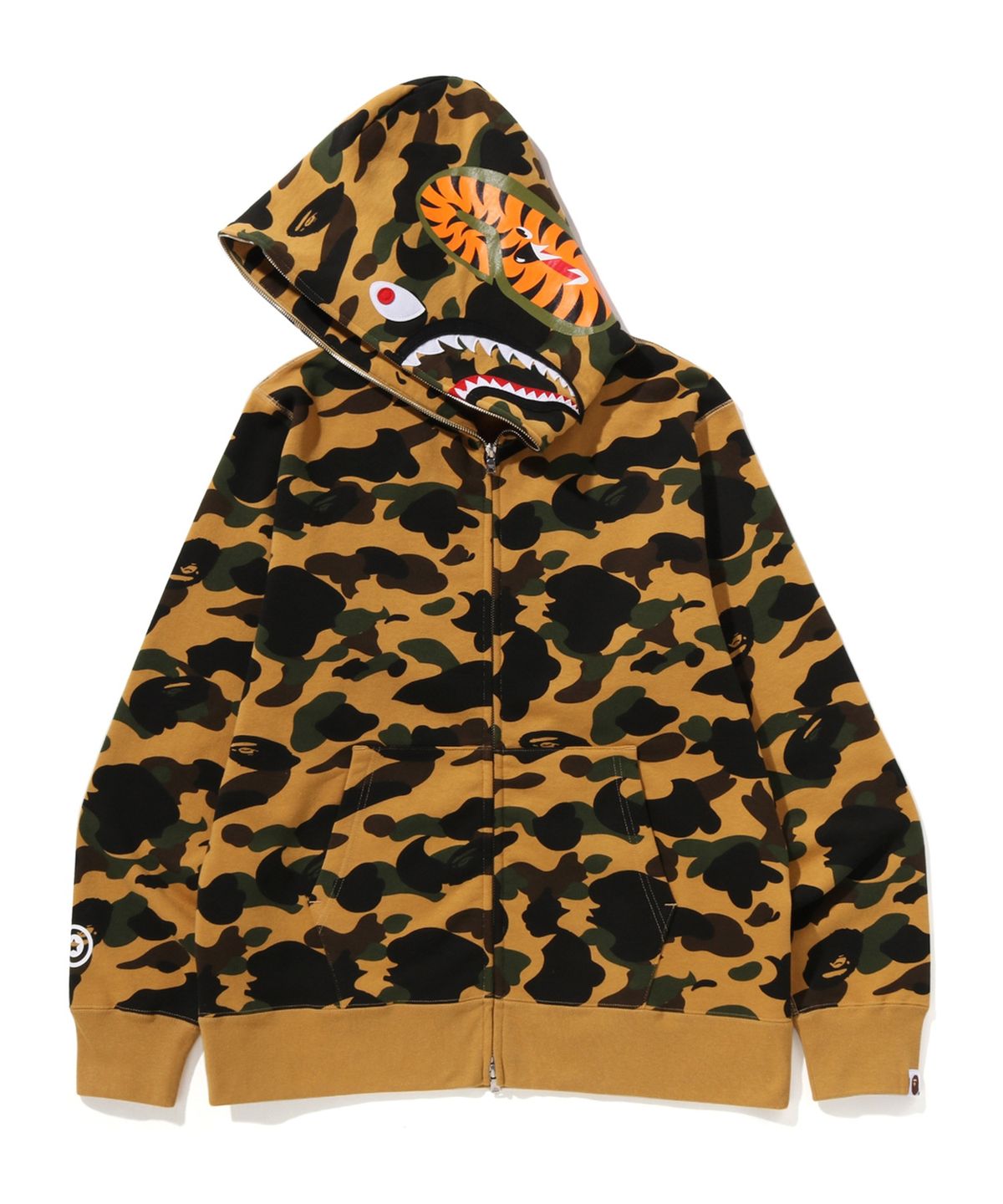 베이프(BAPE) 퍼스트 카모 샤크 풀 집 후디(M) YELLOW