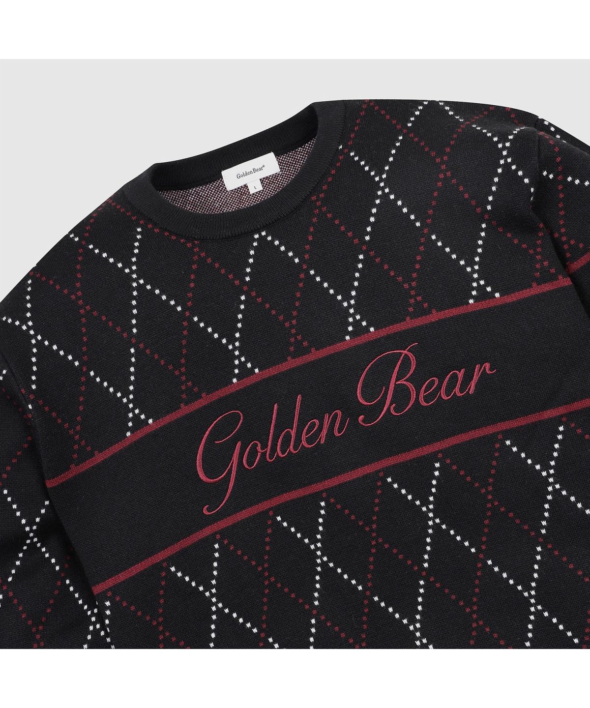 골든베어(GOLDEN BEAR) (남성) Argyle Crewneck Sweater G4WAW26001BKX