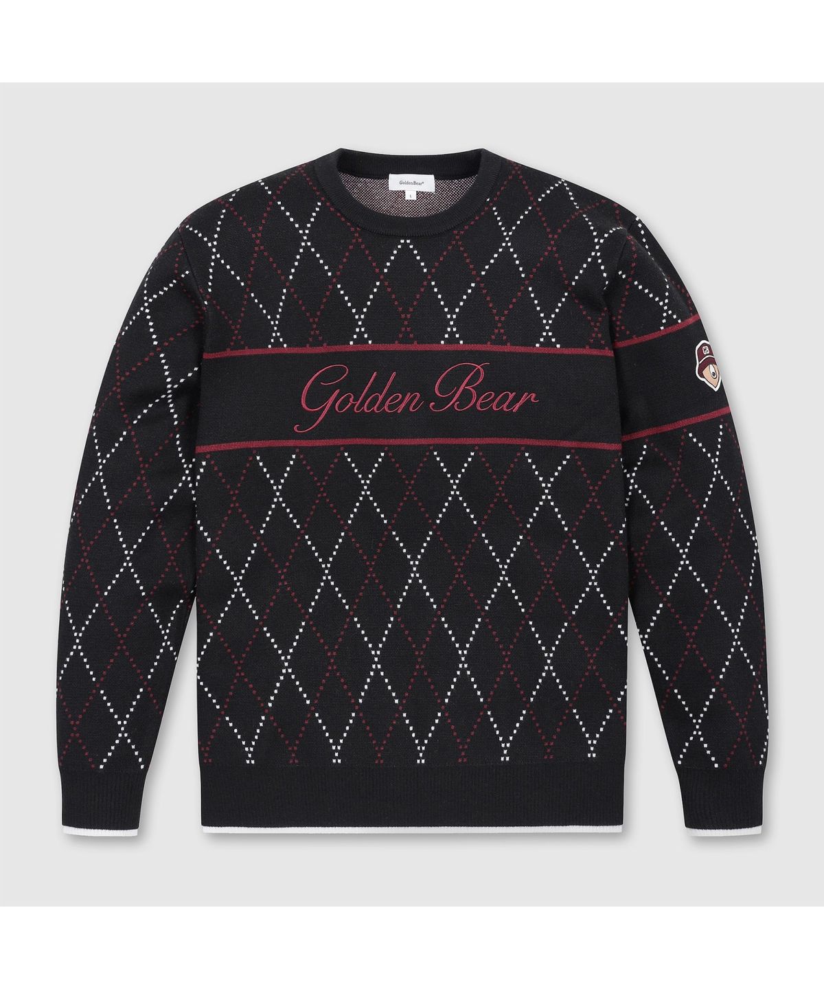 골든베어(GOLDEN BEAR) (남성) Argyle Crewneck Sweater G4WAW26001BKX