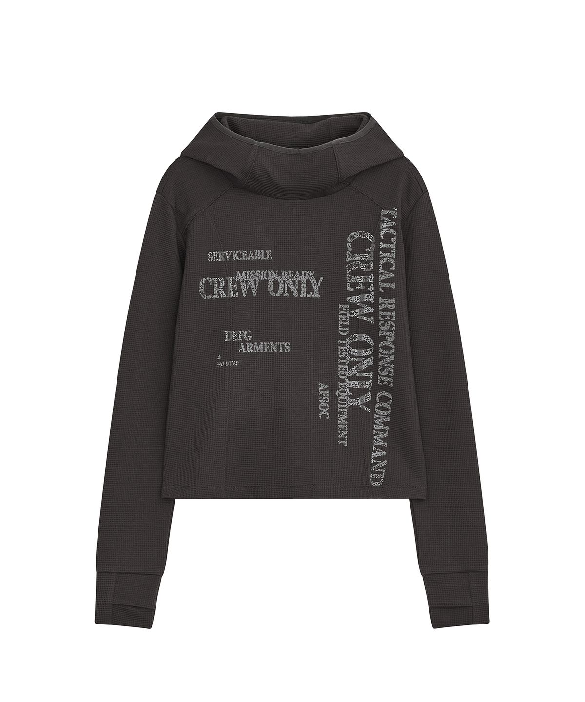 데프가먼츠(DEFGARMENTS) WAFFLE HIGH-NECK HOOD [2COLOR]