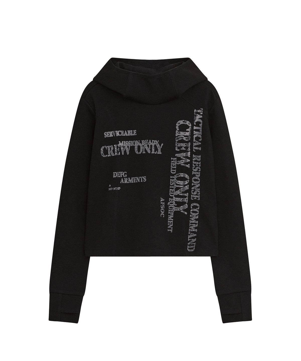 데프가먼츠(DEFGARMENTS) WAFFLE HIGH-NECK HOOD [2COLOR]