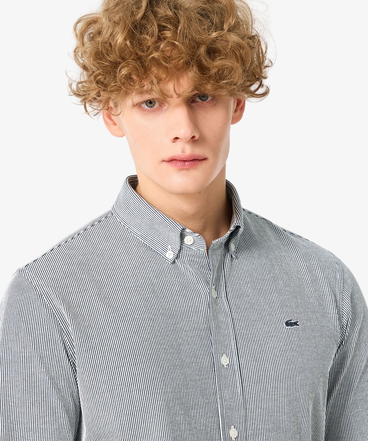 라코스테(LACOSTE) 남성 텍스처 저지 스트라이프 셔츠 CH542E-56N 7EZ