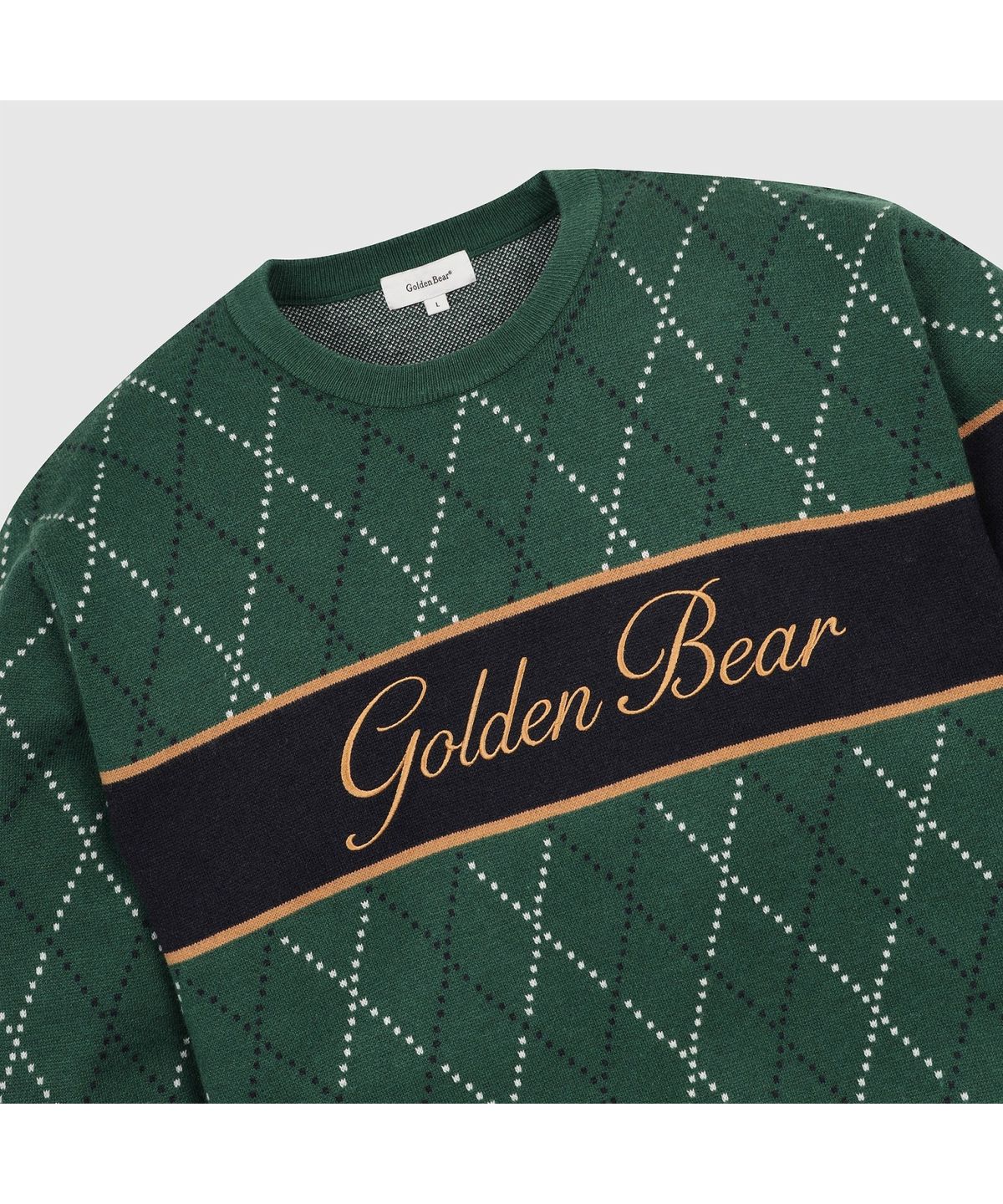골든베어(GOLDEN BEAR) (남성) Argyle Crewneck Sweater G4WAW26001GRX