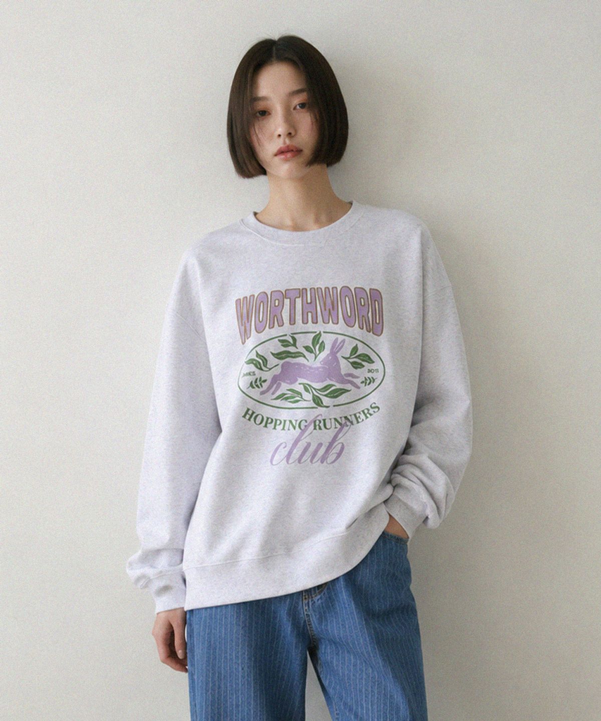 워스워드(WORTHWORD) Runners hare 스웻셔츠